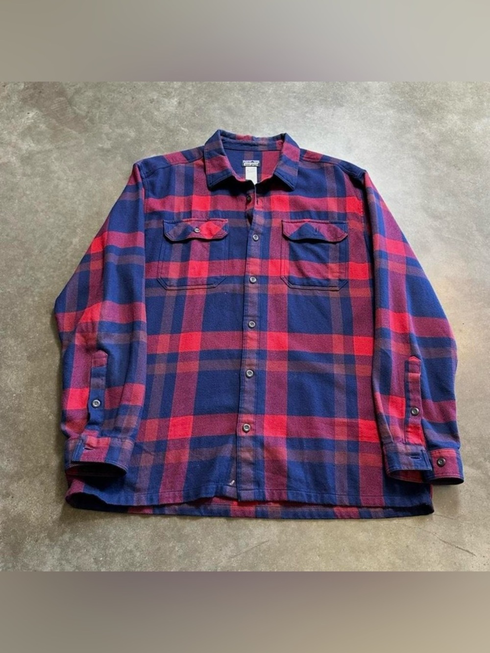 Men’s Patagonia Plaid Organic Cotton Flannel Shirt Sz Large
